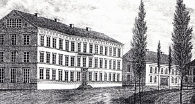 Ansicht des Haupthauses (Pädagogium Putbus), um 1830